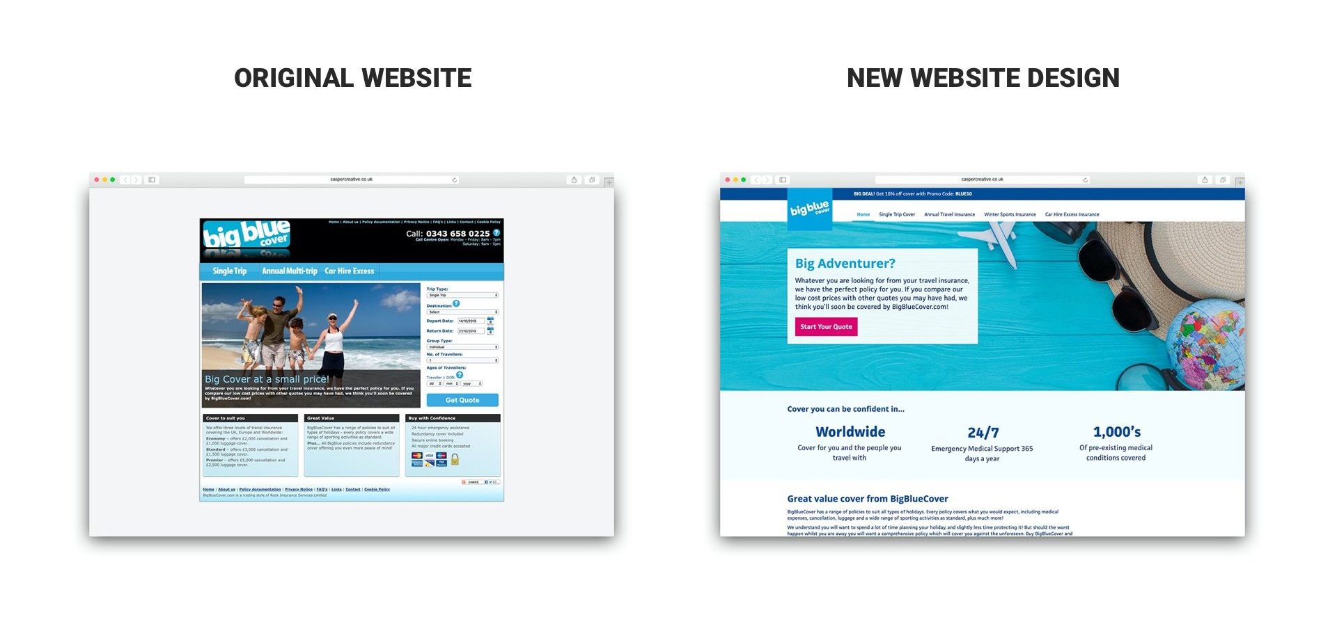 BigBlueCover.com website refresh by Casper Creative
