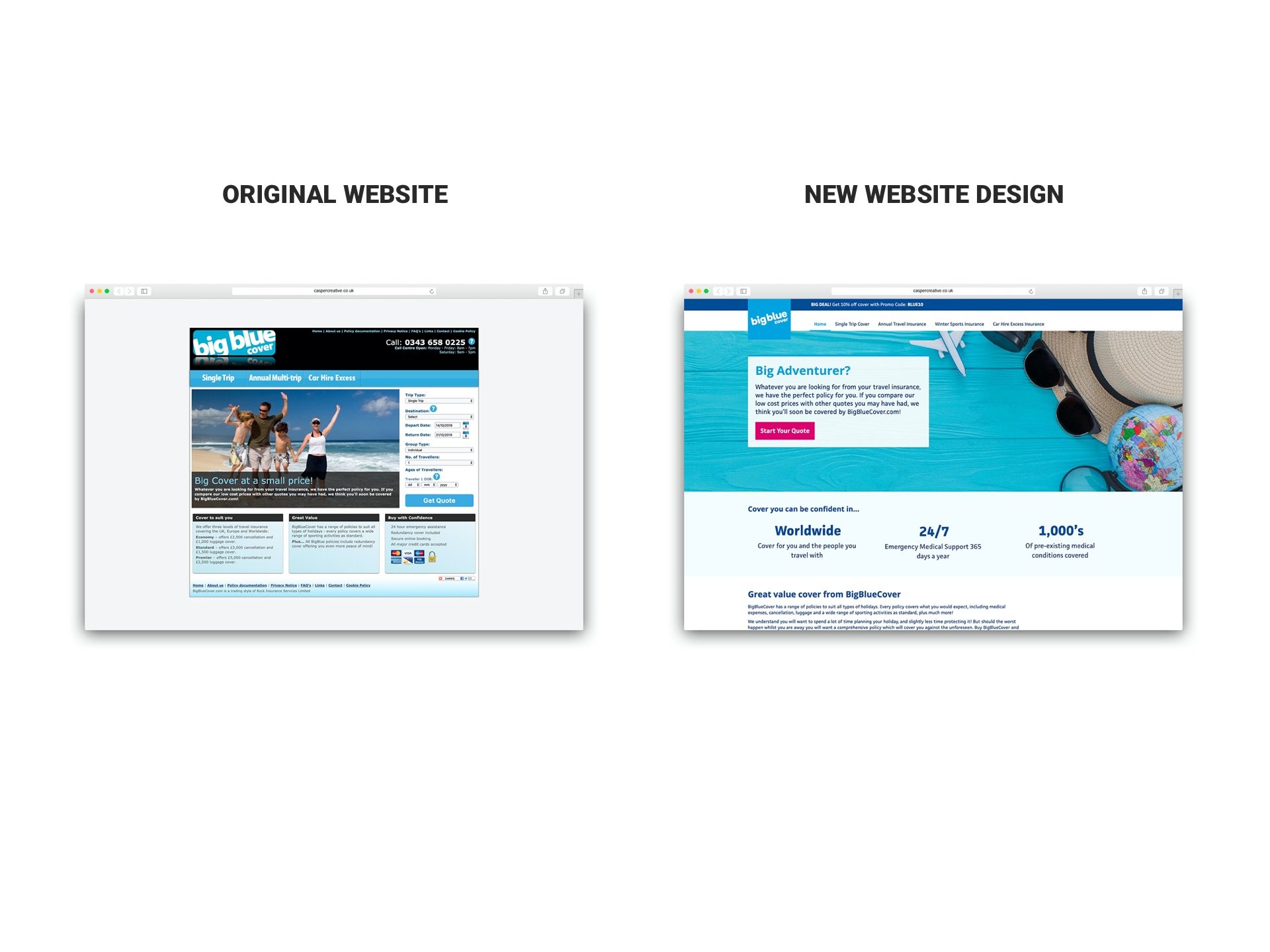 BigBlueCover.com website refresh by Casper Creative