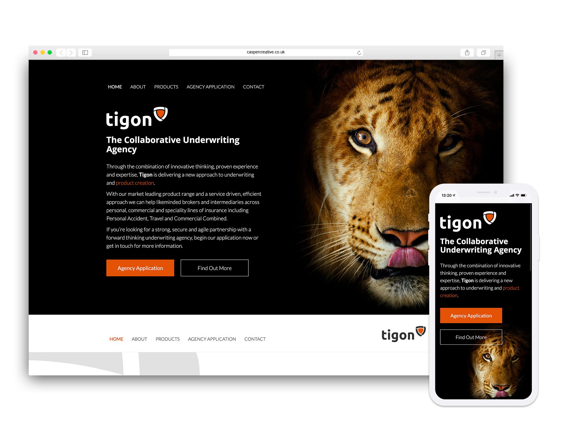 Tigon Website - Designed and Developed by Casper Creative