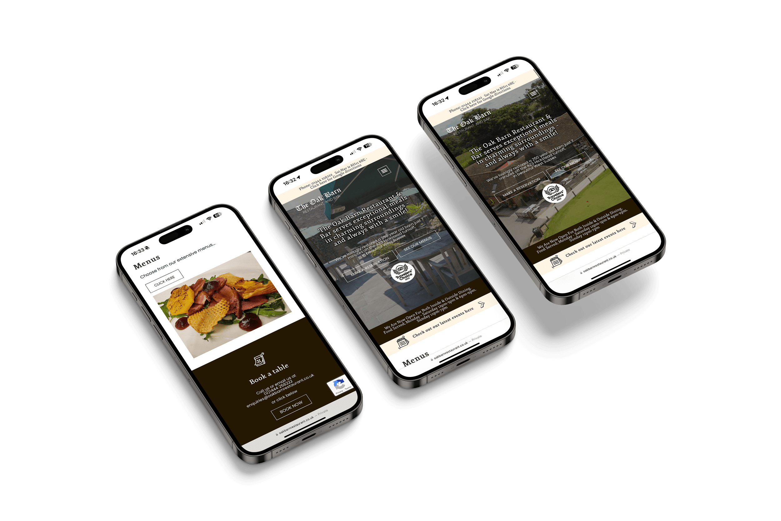 The Oak Barn Bar and Restaurant - Website by Casper Creative