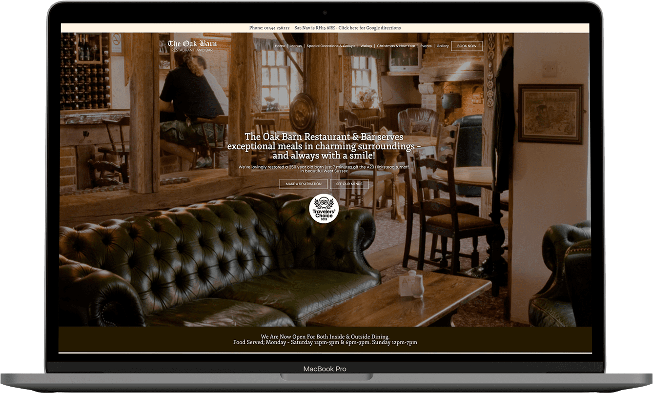 Oak Barn Website by Casper Creative